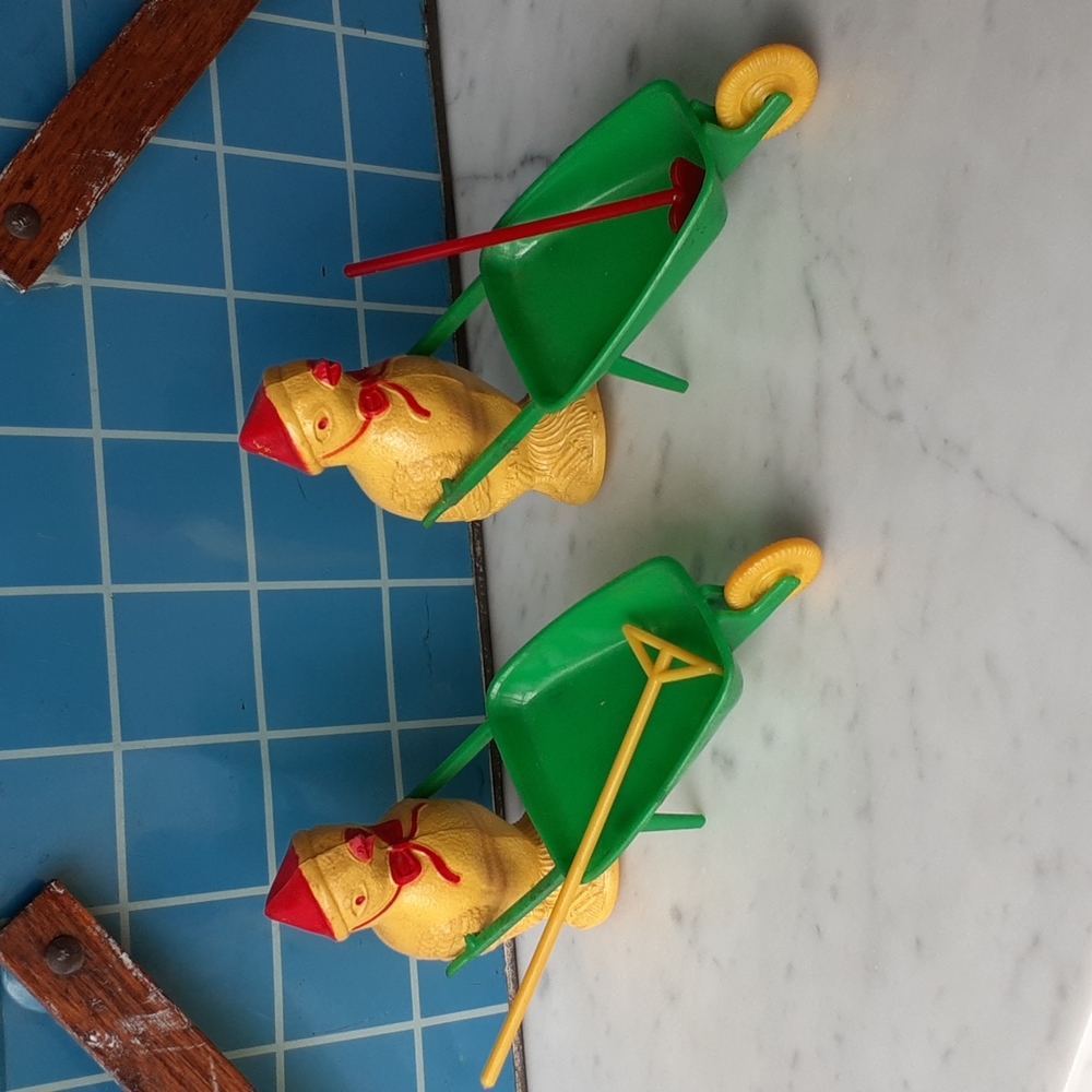 Vintage Pair of Plastic Chick Easter Decor